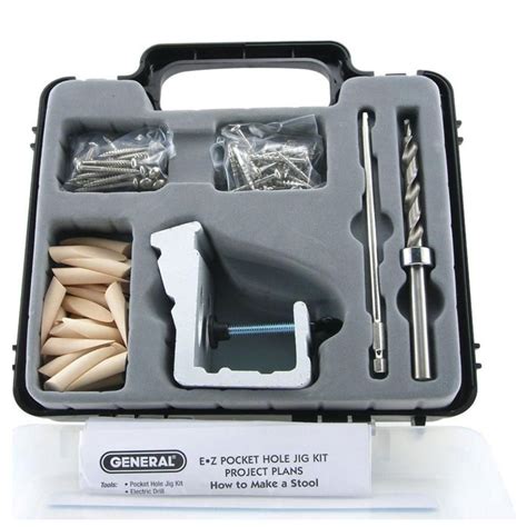 General Tools Piece Aluminum Pocket Hole Jig Kit With Pocket Screws