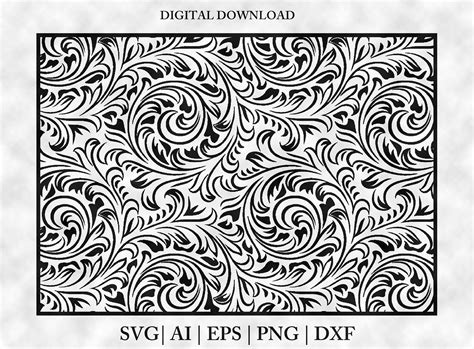 Tooled Leather Svg Floral Leather Svg Seamless Pattern Swirls Pattern