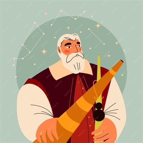 Иллюстрация галилея галилея, нарисованная вручную | Бесплатно векторы
