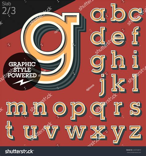 Vector Illustration Old Fashioned Alphabet Slab Stock Vector Royalty