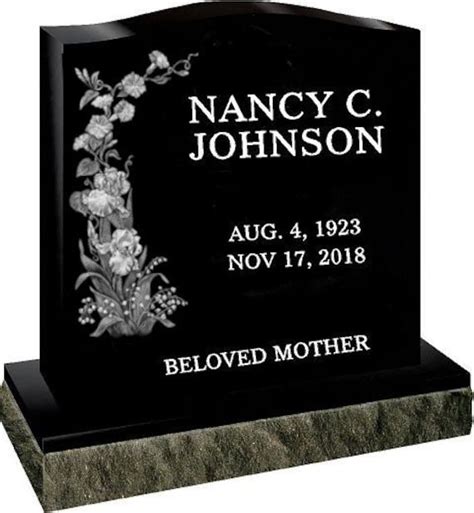 Headstone Black Granite Single Engraving Included Ships Etsy In 2023