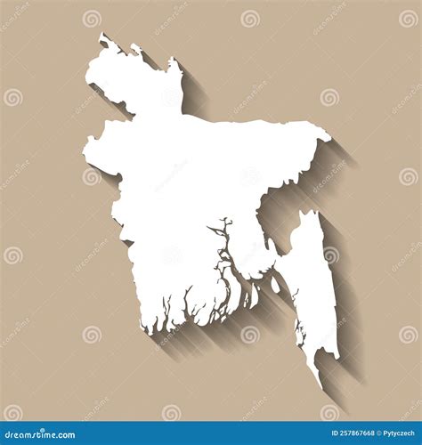 Bangladesh Vector Country Map Silhouette Stock Vector Illustration Of