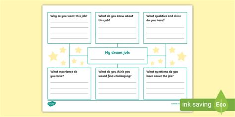 Dream Job Interview Writing Frame Teacher Made Twinkl Worksheets