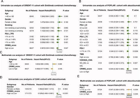 Univariate And Multivariate Analyses For Clinical Features And