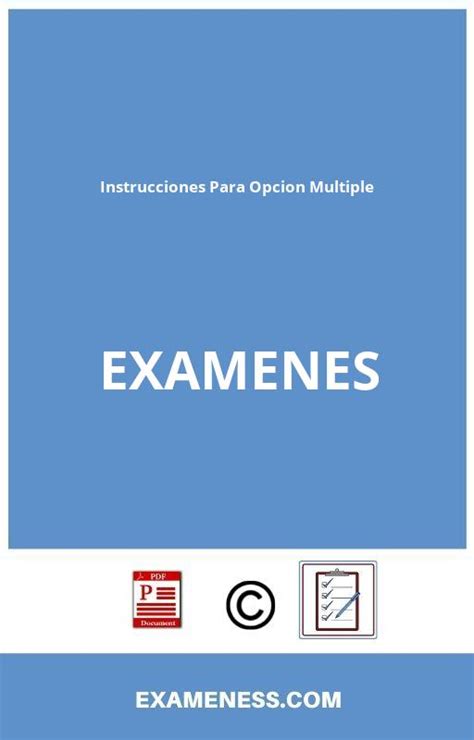 Instrucciones Para Examen De Opcion Multiple