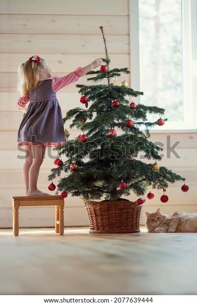 Merry Christmas Happy Holidays Little Girl Stock Photo 2077639444 ...