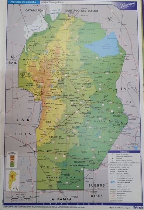 Mapa Cordoba Fisico Nro Libreria Pitagoras