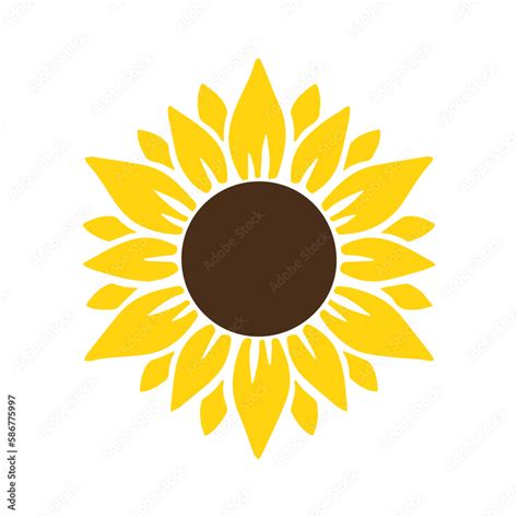 Stockvector Sunflower Svg Sunflower Png Flower Svg Monogram Svg