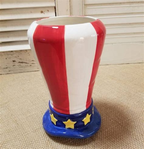 Vintage American Flag Patriotic Decorative Vase Napco Vase Etsy