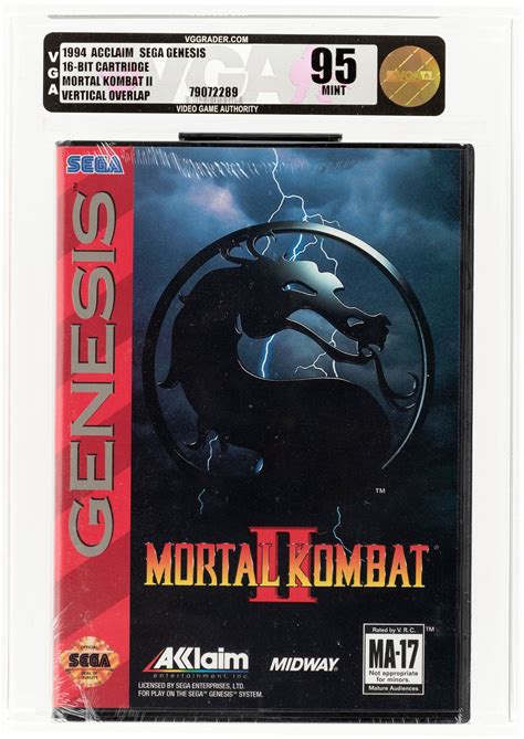 Hakes Sega Genesis 1994 Mortal Kombat Ii Vga 95 Mint Vertical