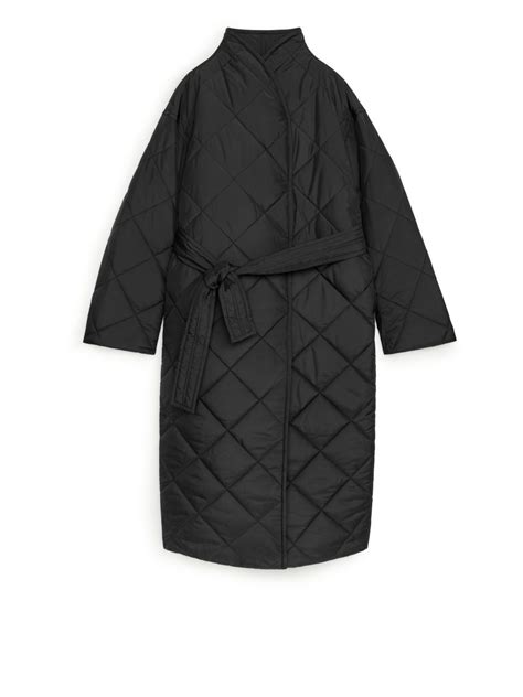 Oversized Quilted Coat Black ARKET Quilted Coat Parka Women Coat