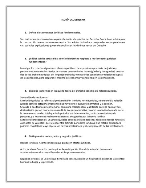 1 Conceptos Juridicos Fundamentales DEL DERECHO 1 Defina A Los