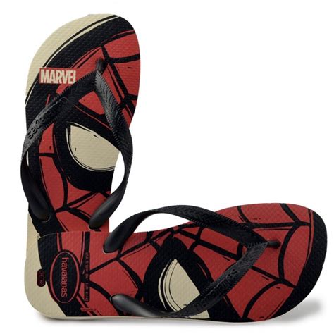 Havaianas Chinelo Top Marvel Homem Aranha Bege Palha Bege