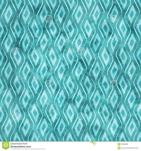 Blue Watercolor Geometric Pattern Stock Vector Illustration Of