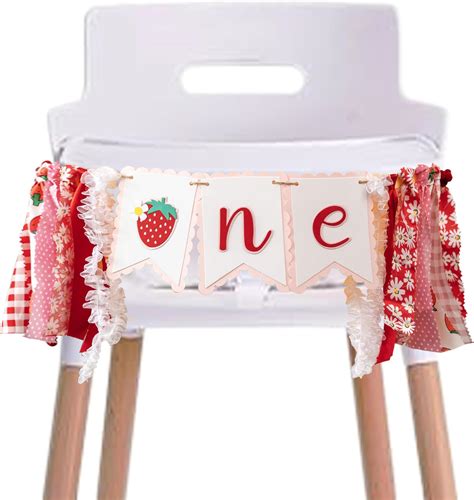 Amazon Strawberry High Chair Banner For 1st Birthday Strawberry