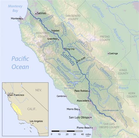 Salinas Valley - Wikipedia - Soledad California Map | Printable Maps