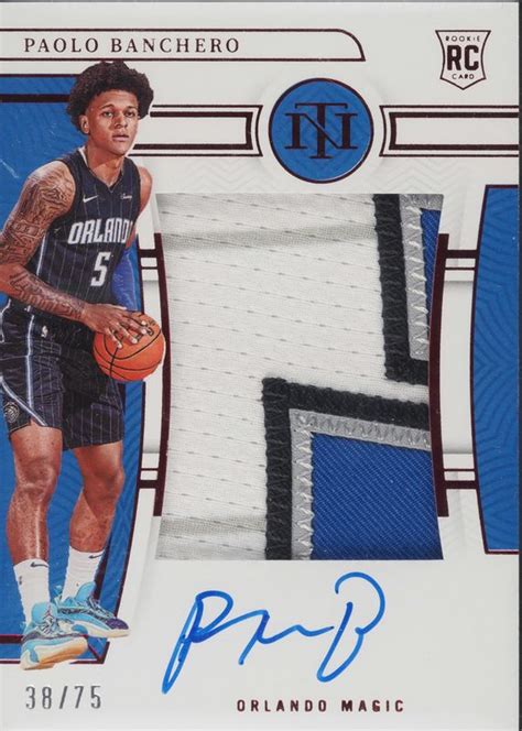 Paolo Banchero National Treasures Rookie Patch Auto Red