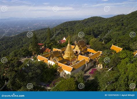 Aerial View at Wat Phra that Doi Suthep Temple in Chiangmai, Thailand ...