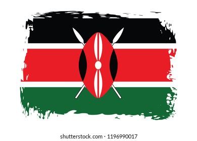 Grunge Kenya Flagflag Kenyabanner Vector Illustration Stock Vector