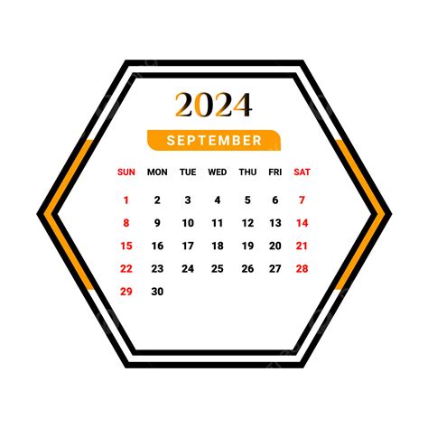 Diseno De Calendario De Septiembre De 2024 Vector Png Septiembre 2024