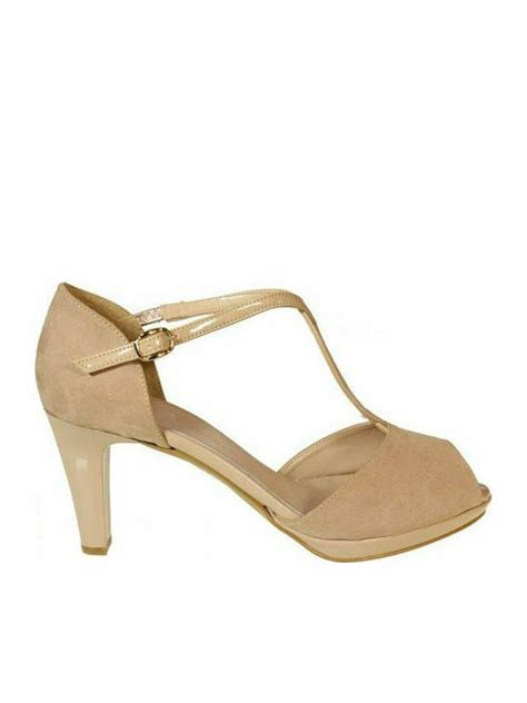 Γυναικείες Γόβες Με Λουράκι Envie E02 07010 Nude SP Collection