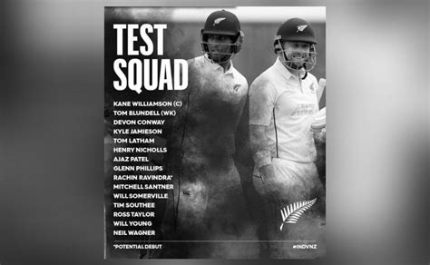 New Zealand Announce Their 15 Man Squad For Test Series Against India