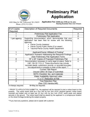 Fillable Online Preliminary Plat App City Of Lakewood Fax Email Print