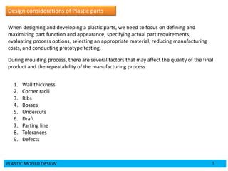 Plastic mold design overview ppt | PPT