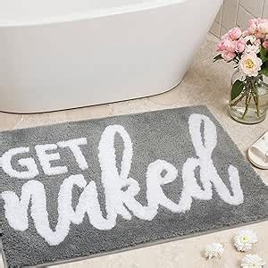 Amazon KOEXM Get Naked Bath Mat Cute Bathroom Rugs Non Slip Machine Washable Funny Bath Mat