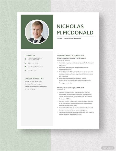 Assistant Office Manager Resume Template Word Apple Pages Template Net