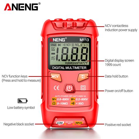 ANENG Digital Multimeter Portable NCV Non Contact 1999 Count 600V