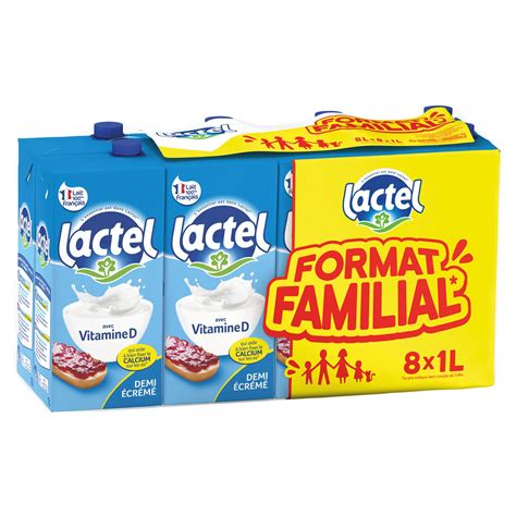 Lait Demi Ecr M Uht Vitamine D Lactel Le Pack De Briques De L