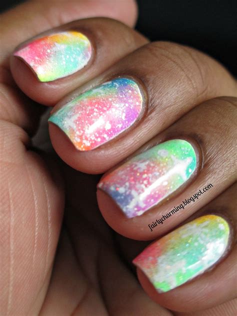 Fairly Charming: Neon Galaxy Nails