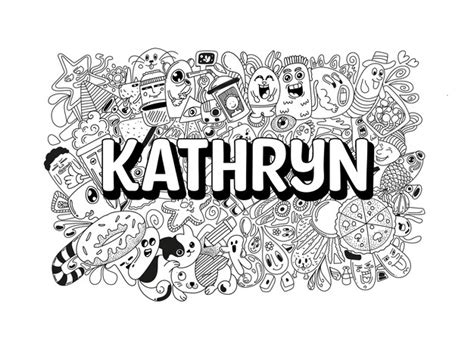 Premium Vector Name Doodle Hand Drawn Art For Kathryn