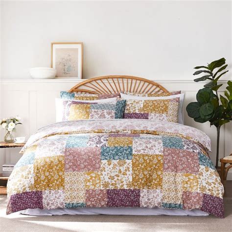 Koo Printed Cotton Patchwork Quilt Cover Set Multicoloured