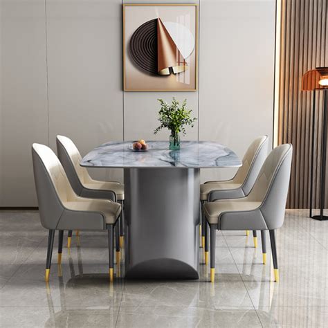 Light Luxury Marble Dining Table And Chair Combination Super Crystal