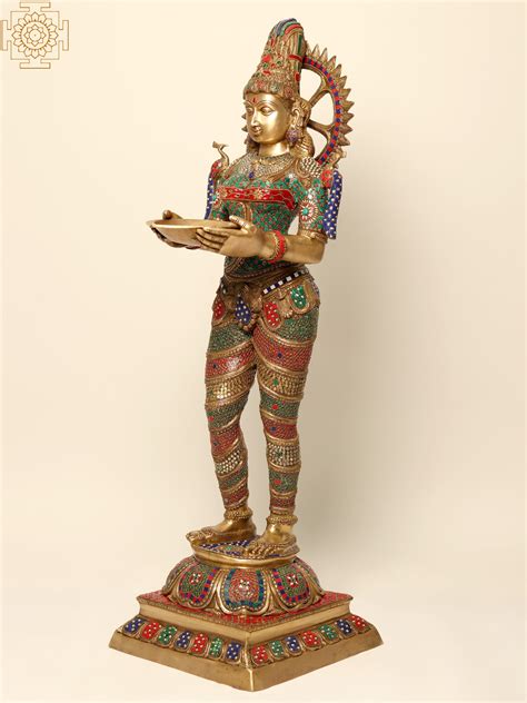 Large Size Deep Lakshmi An Icon Of Auspiciousness Brass With