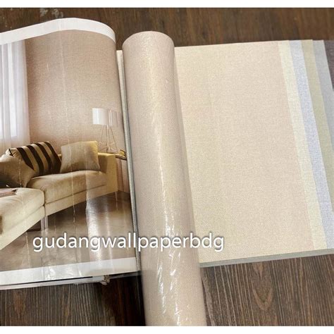 Jual Wallpaper Vinyl Polos Bertekstur Tebal Variasi Warna Krem Tua Muda