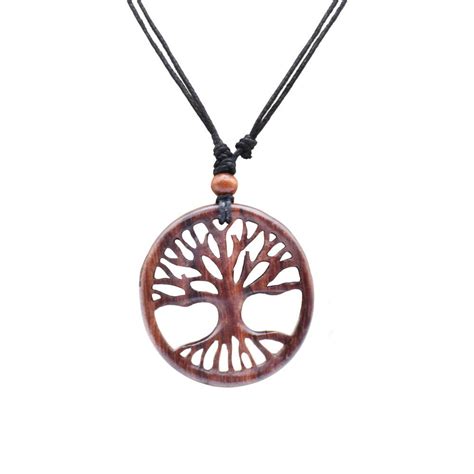 Pendant Sonokeling Rosewood Tree Of Life In Circle