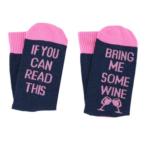 Womens Cotton Funny Crew Socks Novelty Funky Cute Wine Party Hosiery