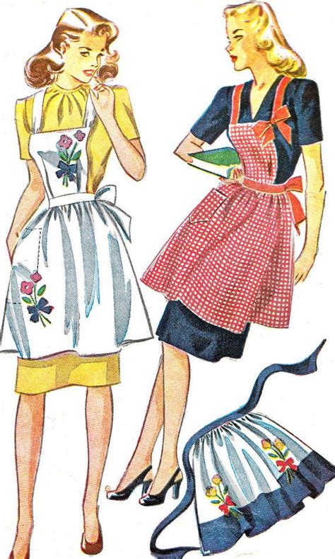 1940s Apron Pattern Simplicity 1162 Womens Full Bib Apron Or Etsy