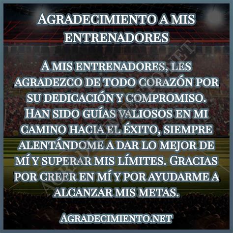 Palabras De Agradecimiento A Mis Entrenadores