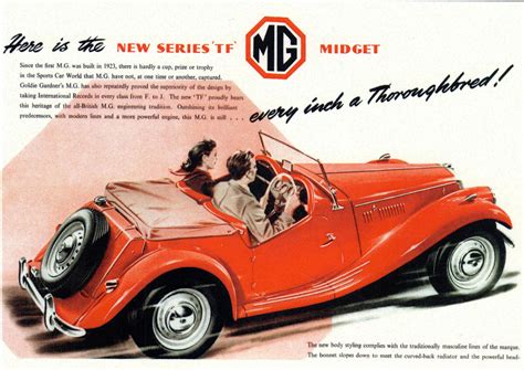 Sales Advertisement For New Mg Tf Midget Think Its 1954 Mg Cars