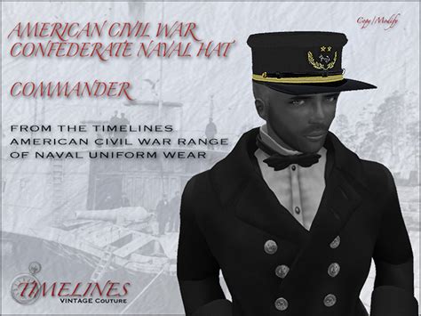 Second Life Marketplace - TVC Confederate Naval Commander hat