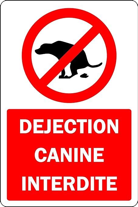 Déjection Canine Interdite Panneau 1 2mm en Plastique 400mm x 300mm