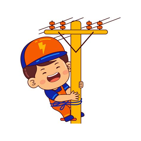 Cute Electrician Boy Cartoon Character 37368348 Vector Art At Vecteezy