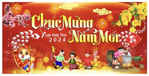 91241 Phông Nền Maket Chúc Mừng Năm Mới Tết Giáp Thìn 2024 Corel X7