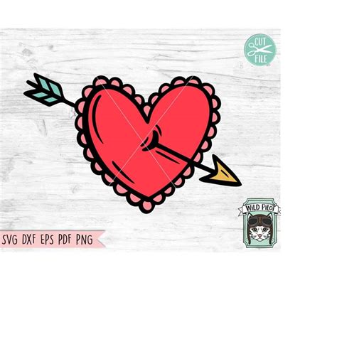 Valentines Day Svg File Heart With Arrow Svg File Cupid He Inspire