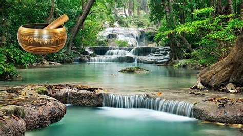 Cuencos Tibetanos Con Agua CASCADA Relajante Sonidos Naturales Con