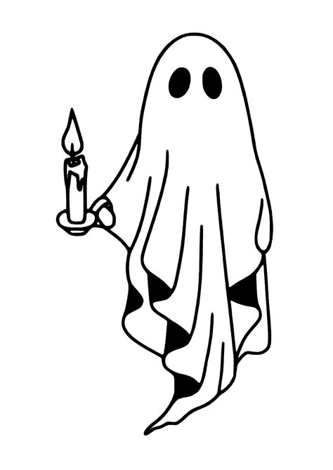 Fantasma Com Vela Para Colorir Imprimir Desenhos